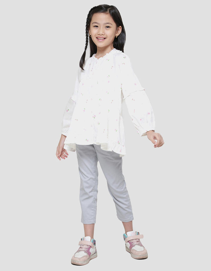 Little M Bear Flower Blouse Anak Perempuan