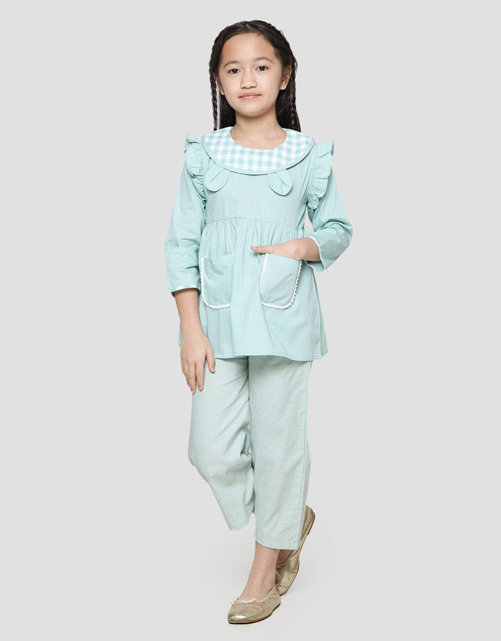 Little M Kemeja Blouse Lengan Panjang Aplikasi Kuping Kelinci Anak Perempuan