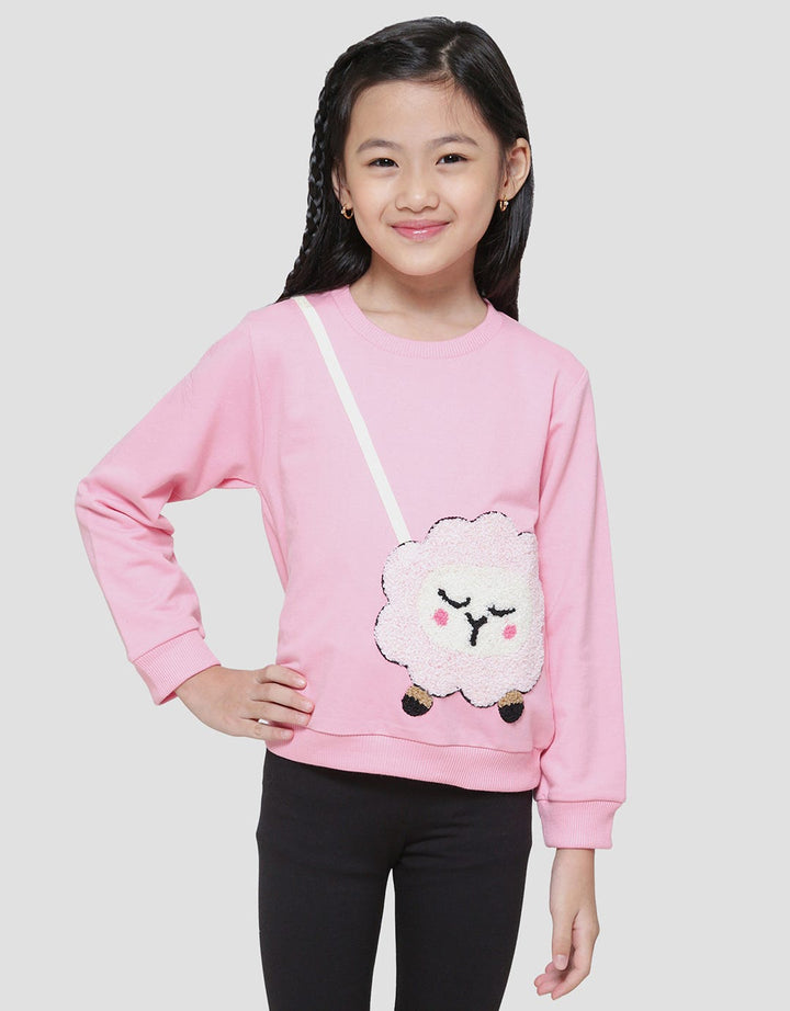 Little M Lamb Towel Sweater Girls