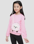 Little M Lamb Towel Sweater Girls