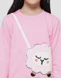 Little M Lamb Towel Sweater Girls
