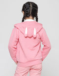 Little M Quilting Hoody 3D Ear Bunny Girls Jacket