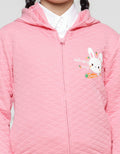 Little M Quilting Hoody 3D Ear Bunny Girls Jacket