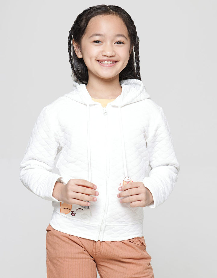 Little M Quilting Strap Applique Girls Jacket