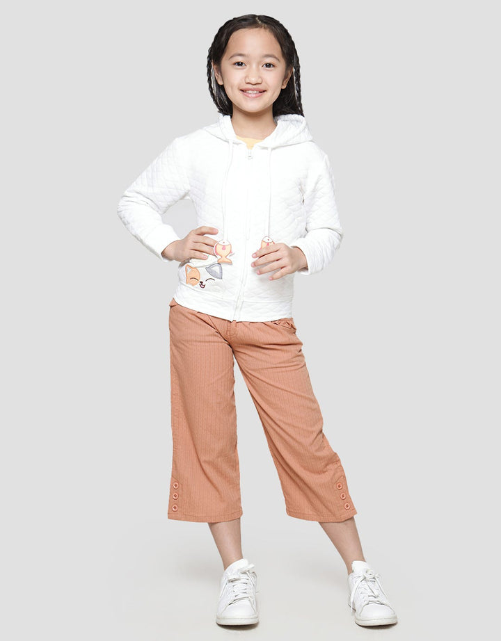 Little M Quilting Strap Applique Girls Jacket