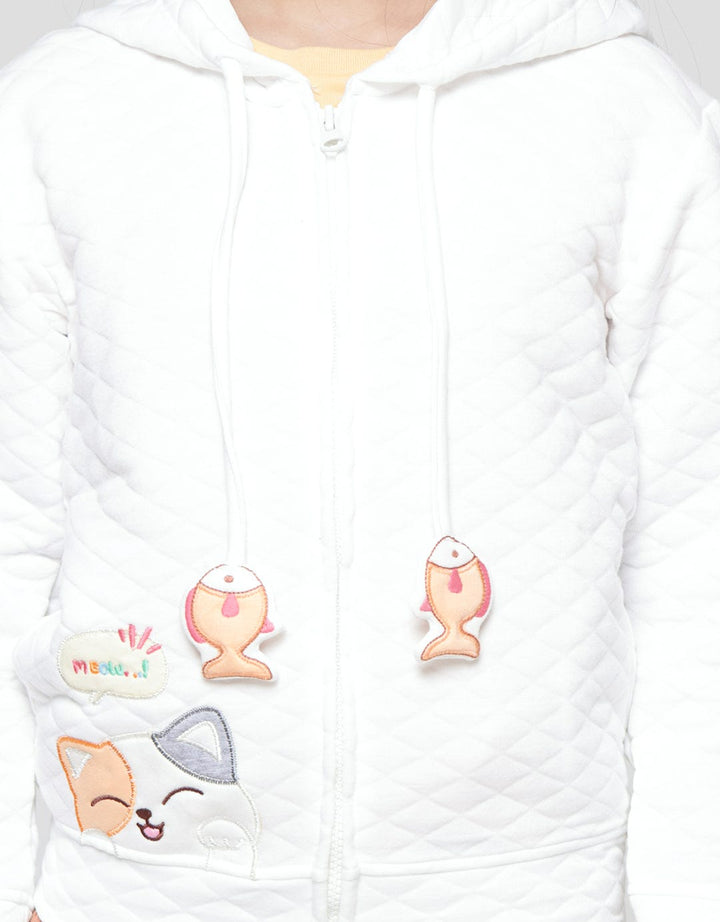Little M Quilting Strap Applique Girls Jacket