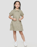 Little M Safari Cargo Midi Dress Anak Perempuan