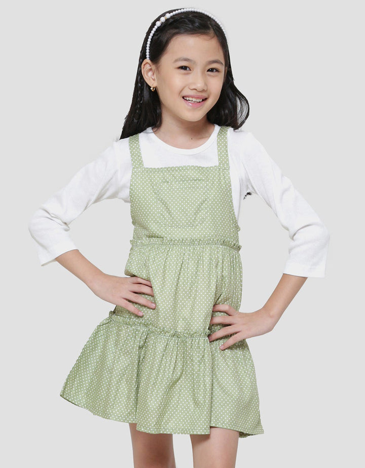 Little M Woven Polkadot 1 Midi Dress Overall Anak Perempuan