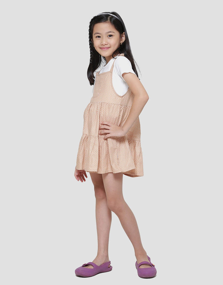 Little M Polkadot Midi Dress Overall Anak Perempuan