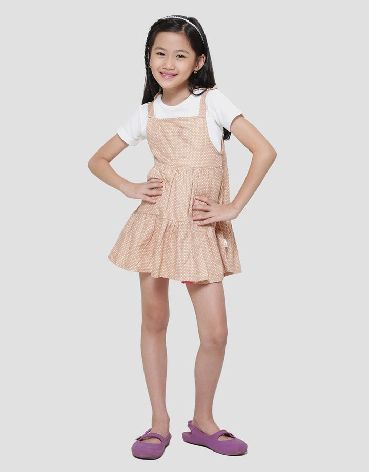 Little M Polkadot Midi Dress Overall Anak Perempuan
