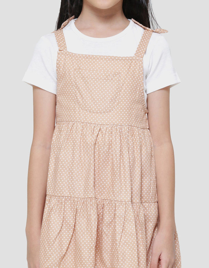 Little M Polkadot Midi Dress Overall Anak Perempuan