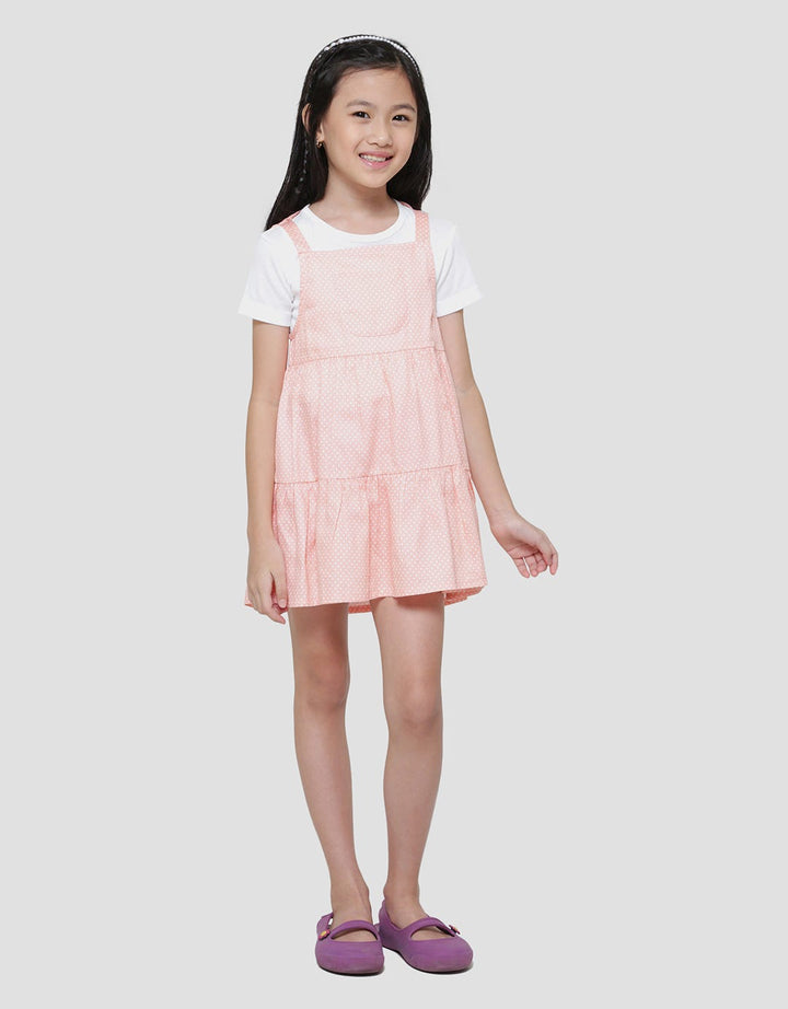 Little M Woven Polkadot Midi Dress Overall Anak Perempuan