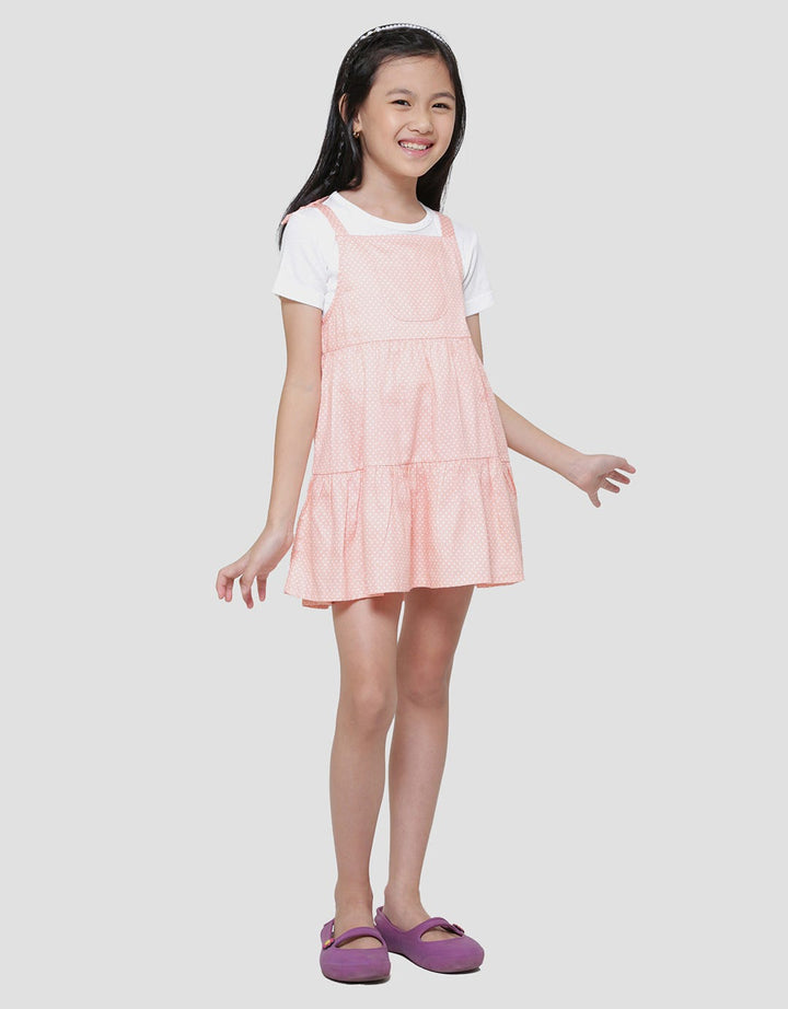 Little M Woven Polkadot Midi Dress Overall Anak Perempuan