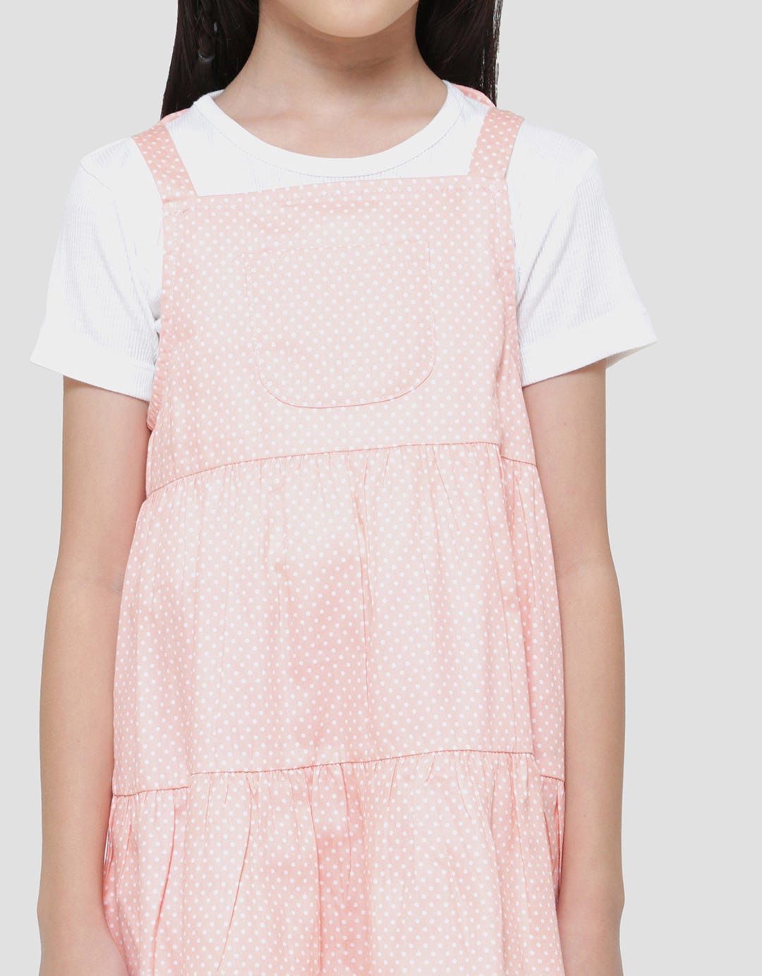 Little M Woven Polkadot Midi Dress Overall Anak Perempuan