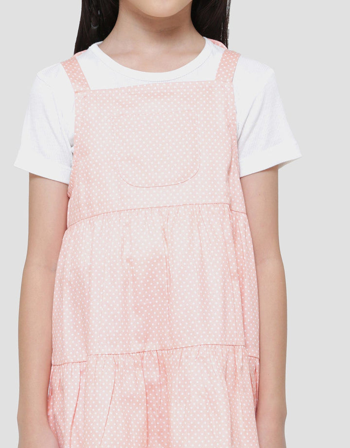 Little M Woven Polkadot Midi Dress Overall Anak Perempuan