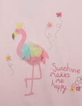 Little M Puff Sleeves Flamingo Lengan Pendek Midi Dress Anak Perempuan