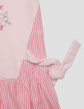 Little M Puff Sleeves Flamingo Lengan Pendek Midi Dress Anak Perempuan