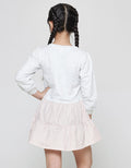 Little M Nonik Kombinasi Woven Midi Dress Lengan Panjang Anak Perempuan