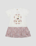 Little M Kombinasi Woven Aplikasi Midi Dress Anak Perempuan