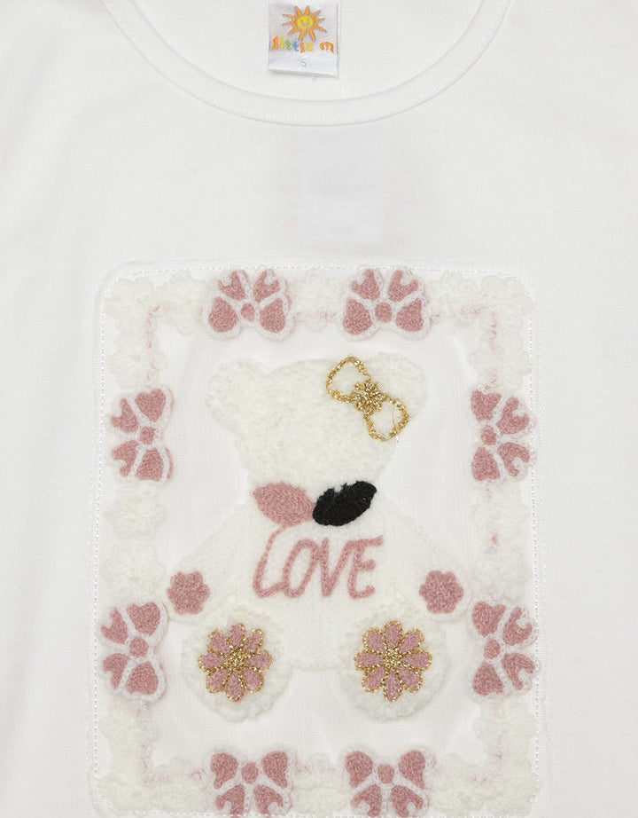 Little M Kombinasi Woven Aplikasi Midi Dress Anak Perempuan
