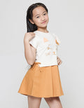 Little M Midi Dress Kombinasi Aplikasi Kucing Anak Perempuan