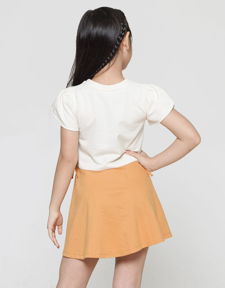 Little M Midi Dress Kombinasi Aplikasi Kucing Anak Perempuan