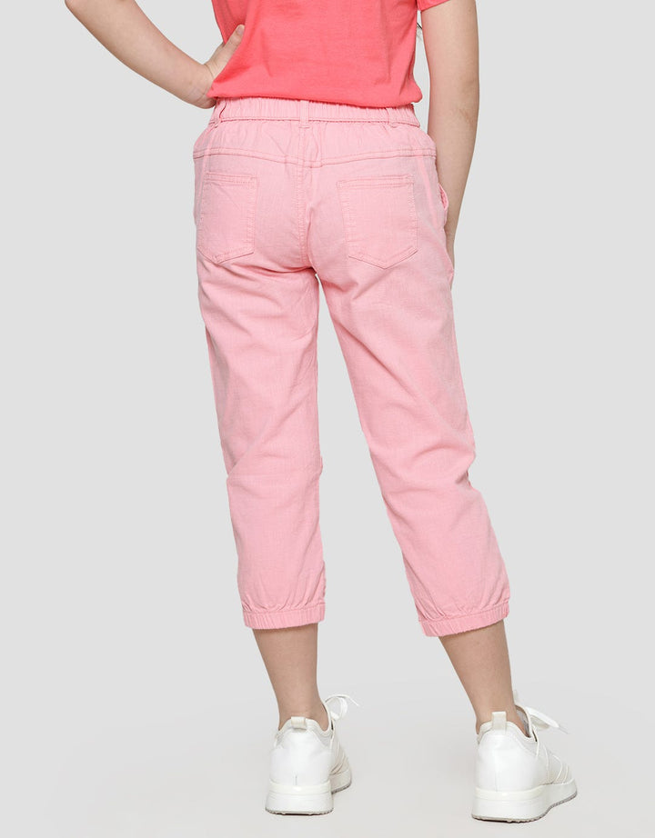 Little M Paperbag Belt Linen Jogger Anak Perempuan
