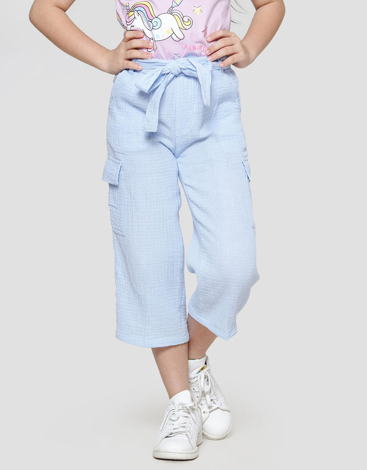 Little M Cargo Long Pants With Belt for Girls