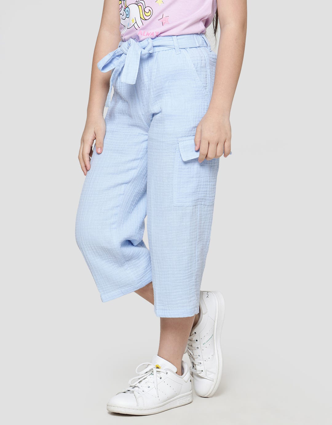 Little M Cargo Long Pants With Belt for Girls