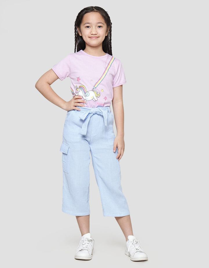 Little M Cargo Long Pants With Belt for Girls