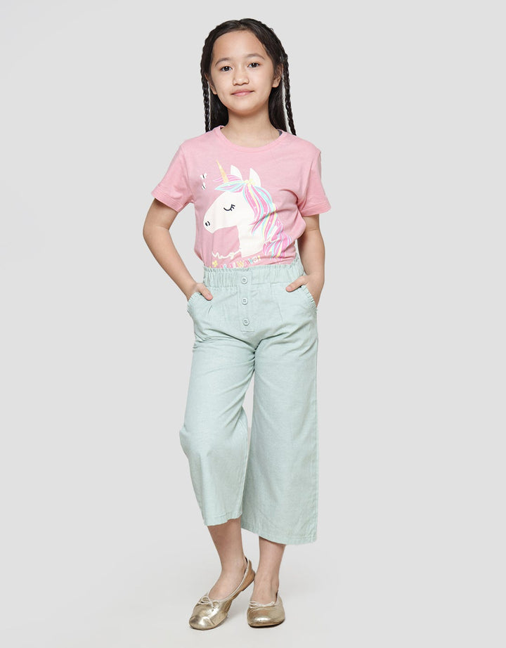 Little M Paperbag Button Girls Pants