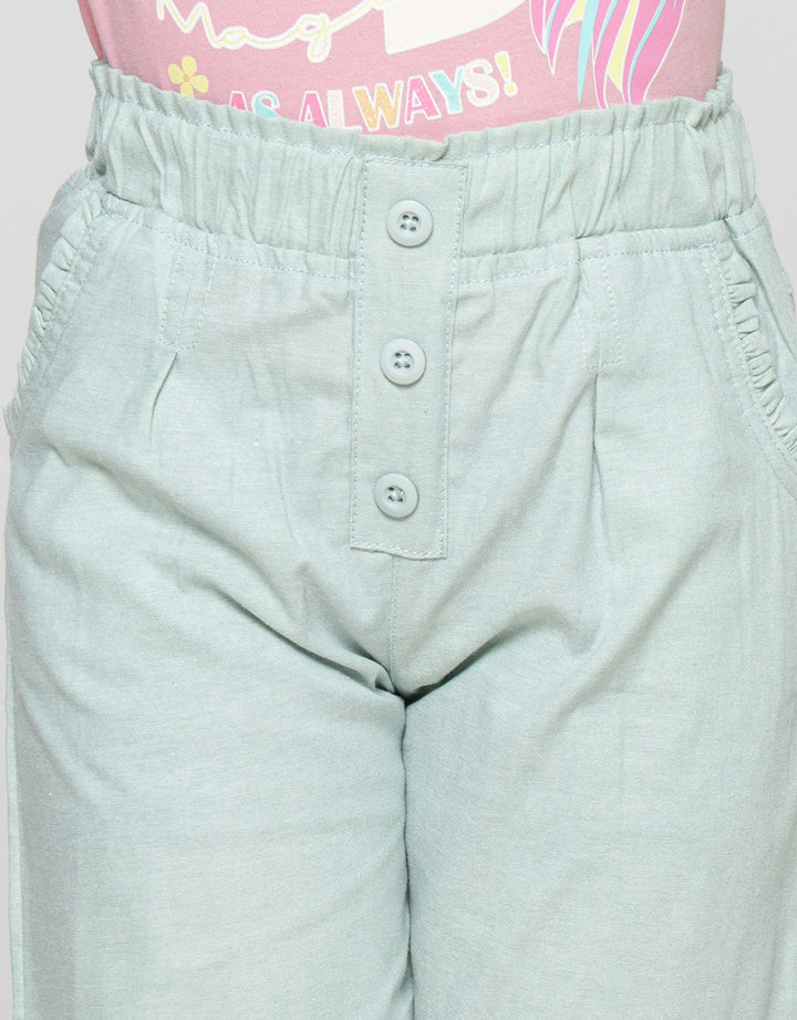 Little M Paperbag Button Girls Pants