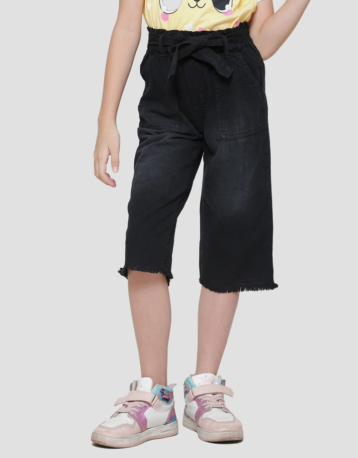 Little M Wide Leg Paperbag Belt Girls Culottes Pants