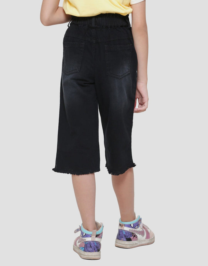Little M Wide Leg Paperbag Belt Girls Culottes Pants