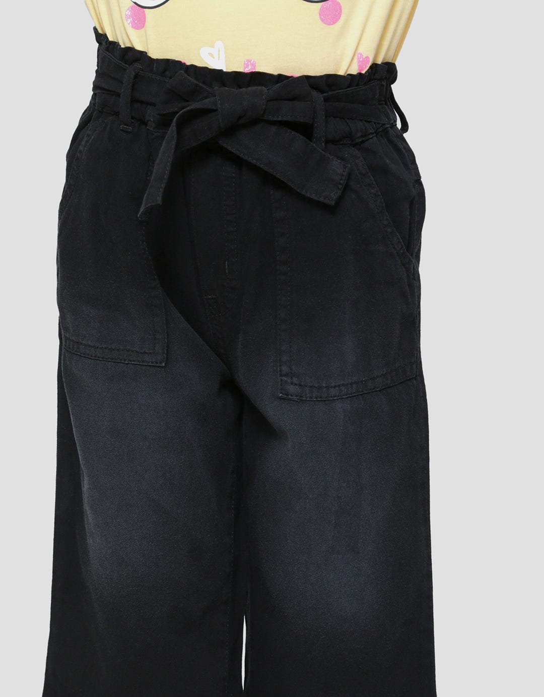 Little M Wide Leg Paperbag Belt Girls Culottes Pants