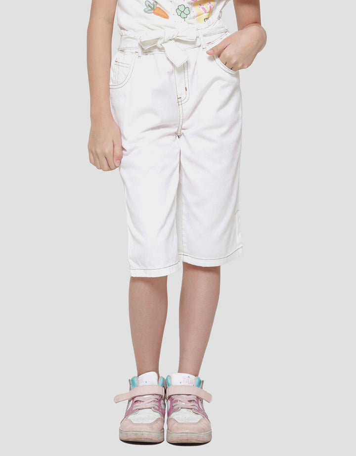 Little M Wide Leg Paperbag Belt 02 Girls Culottes Pants