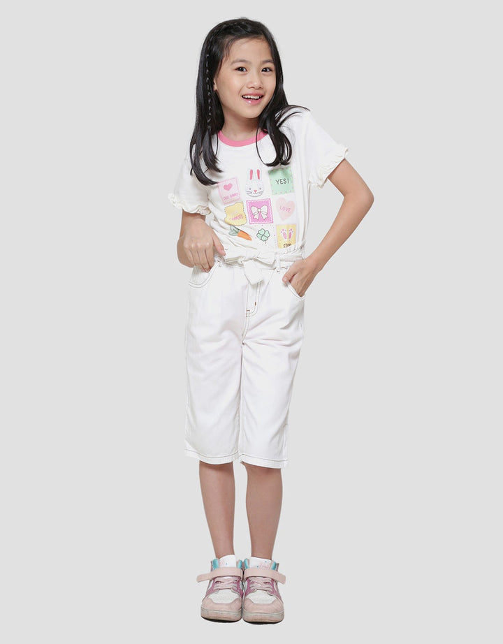 Little M Wide Leg Paperbag Belt 02 Girls Culottes Pants