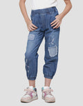 Little M Patch Bunny Celana Jogger Denim Anak Perempuan
