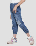Little M Patch Bunny Celana Jogger Denim Anak Perempuan