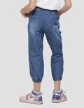 Little M Patch Bunny Celana Jogger Denim Anak Perempuan