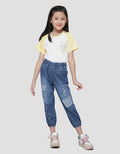 Little M Patch Bunny Celana Jogger Denim Anak Perempuan