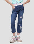 Little M Unicorn Embro Denim Jeggings for Girls