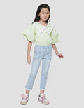 Little M Jegging Bawah Jeriwis Kantong Tempel Celana Denim Anak Perempuan