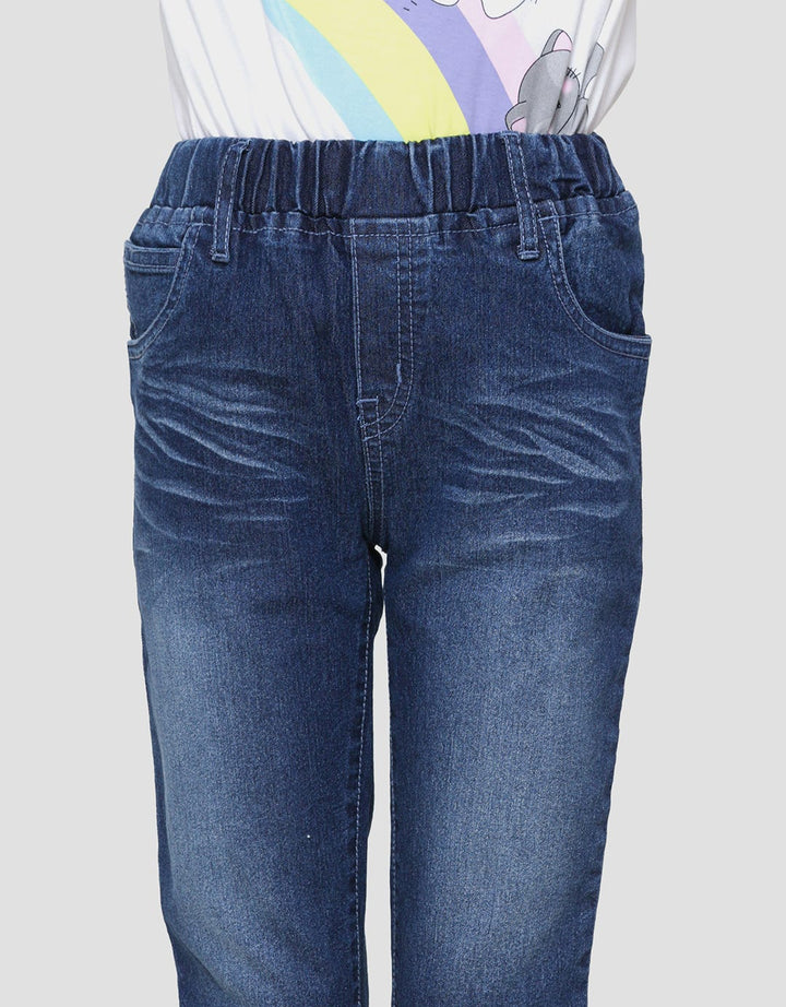 Little M Bordir Bawah Kucing Jegging Denim Anak Perempuan