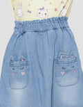 Little M Kantong Bordir Mini Skort Denim Anak Perempuan