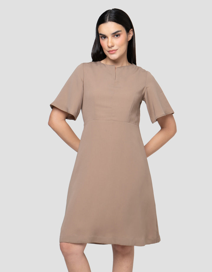 Cardinal Femme V-Neck Dress Wanita