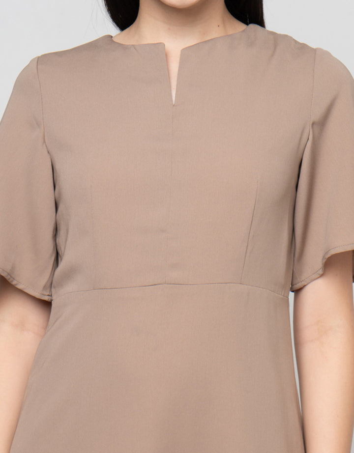 Cardinal Femme V-Neck Dress Wanita