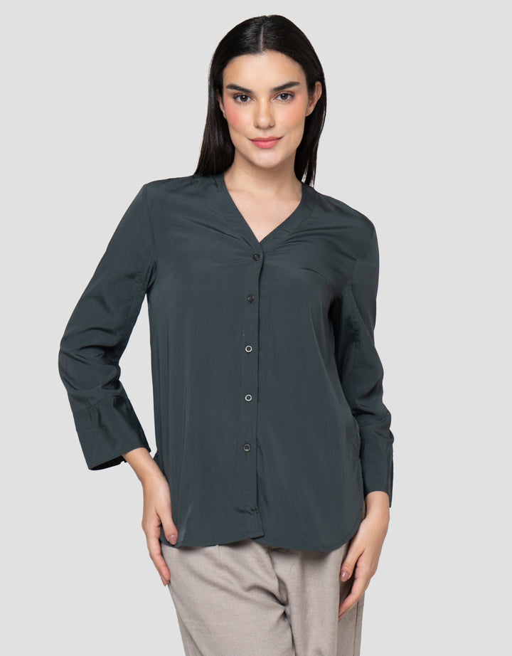 Cardinal Femme V-Neck Kemeja Wanita