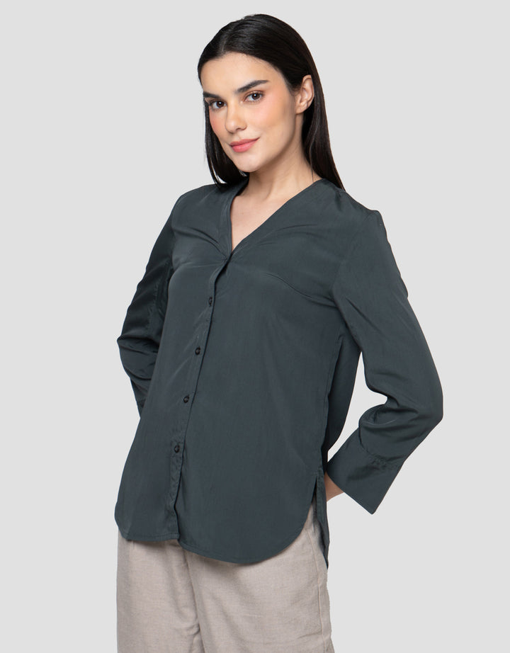 Cardinal Femme V-Neck Kemeja Wanita