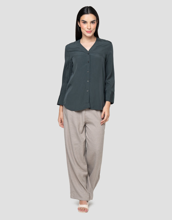 Cardinal Femme V-Neck Kemeja Wanita
